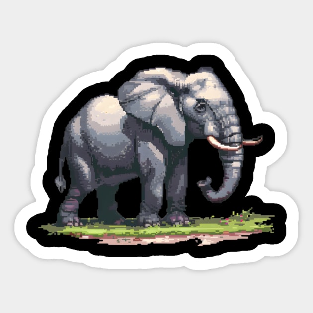 16-Bit Elephant Sticker by Animal Sphere